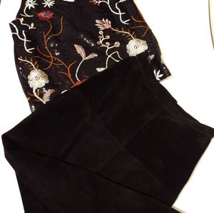 Washable! Vintage Suede Maxi Skirt